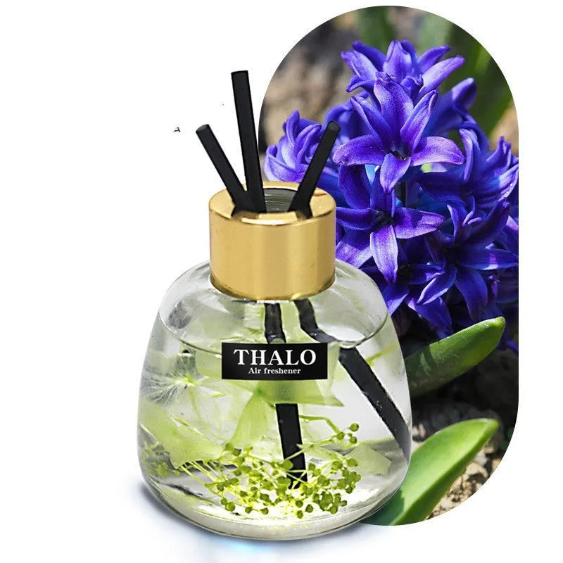 Glass bottle car perfume ornament with loose incense in one of six available colours