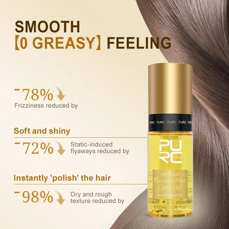 Yellow hair essential oil in 50ml bottle with dropper for curly hair repair and scalp treatment