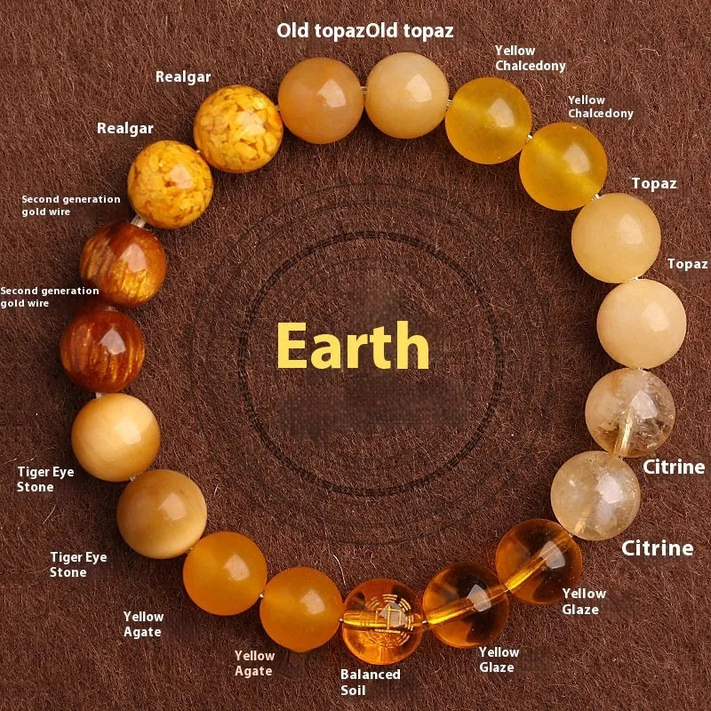 Natural agate energy bracelet with Chinese lucky symbols in three bead sizes