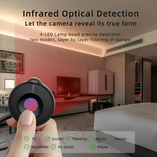 Compact infrared camera detector unit for hidden device scanning with 5 metre range