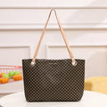 Large capacity casual retro printed shoulder underarm bag in PU with stitching
