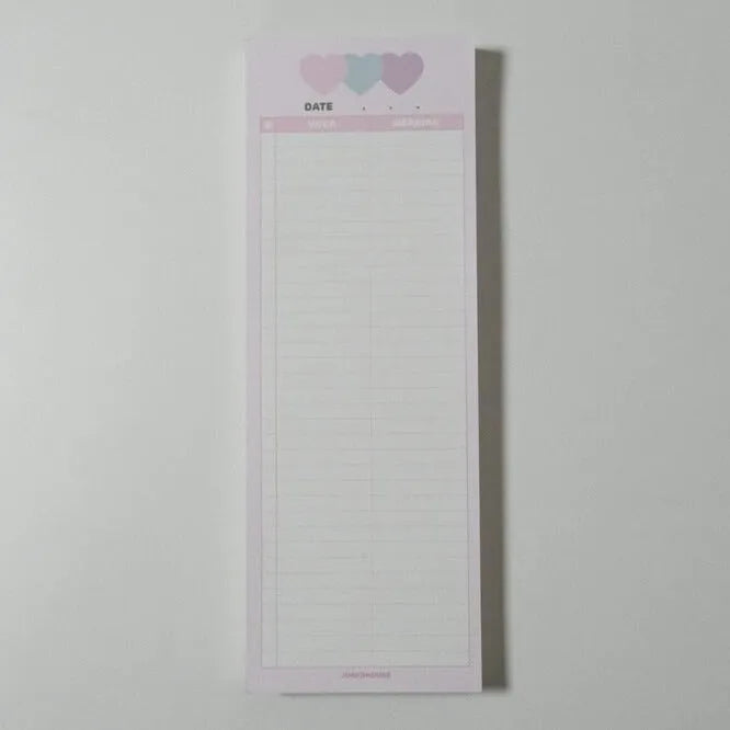 B5 half-size notepad with English word printing, available in blue, pink, or purple cover colours