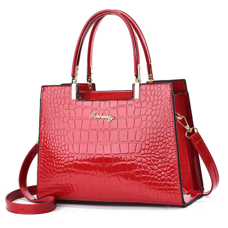 PU leather one-shoulder handbag with square suitcase design in various colour options