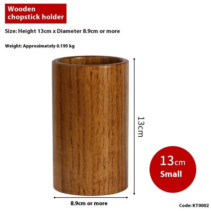 Wild bamboo chopsticks holder tube in various sizes on a wooden table.