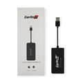 Black wireless CarPlay USB dongle for Android car stereos with Bluetooth connection