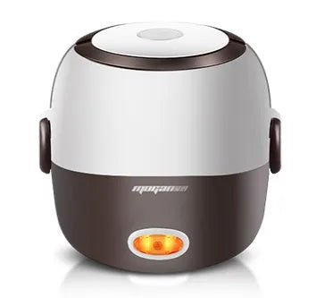 White rice cooker with 2-litre capacity and digital controls on kitchen counter