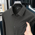Vertical striped men's cardigan shirt in long sleeve, available in multiple colours and sizes spring autumn