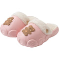Baer fluffy slippers winter detachable washable house shoes with anti-skid EVA sole, off white colour