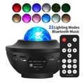 Black parallel style starry sky projection lamp with USB cable and remote control