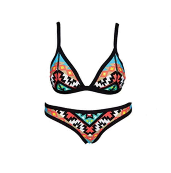 Geometric pattern Brazilian bikini swimsuit for women in size S with cup AB, waist 33cm, hip 34cm