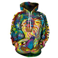 3D monkey print hoodie on a person, showing front pocket and full-colour graphic design
