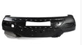 Black plastic vehicle bumper replacement panel for automotive front or rear assembly