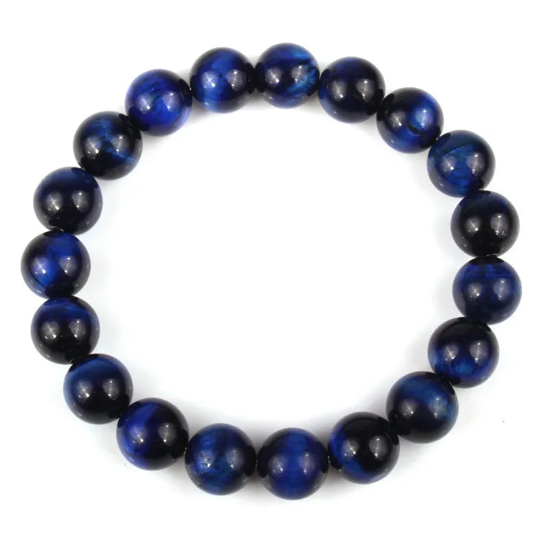 Natural tiger eye stone bracelet with round beads in a choice of colours and sizes