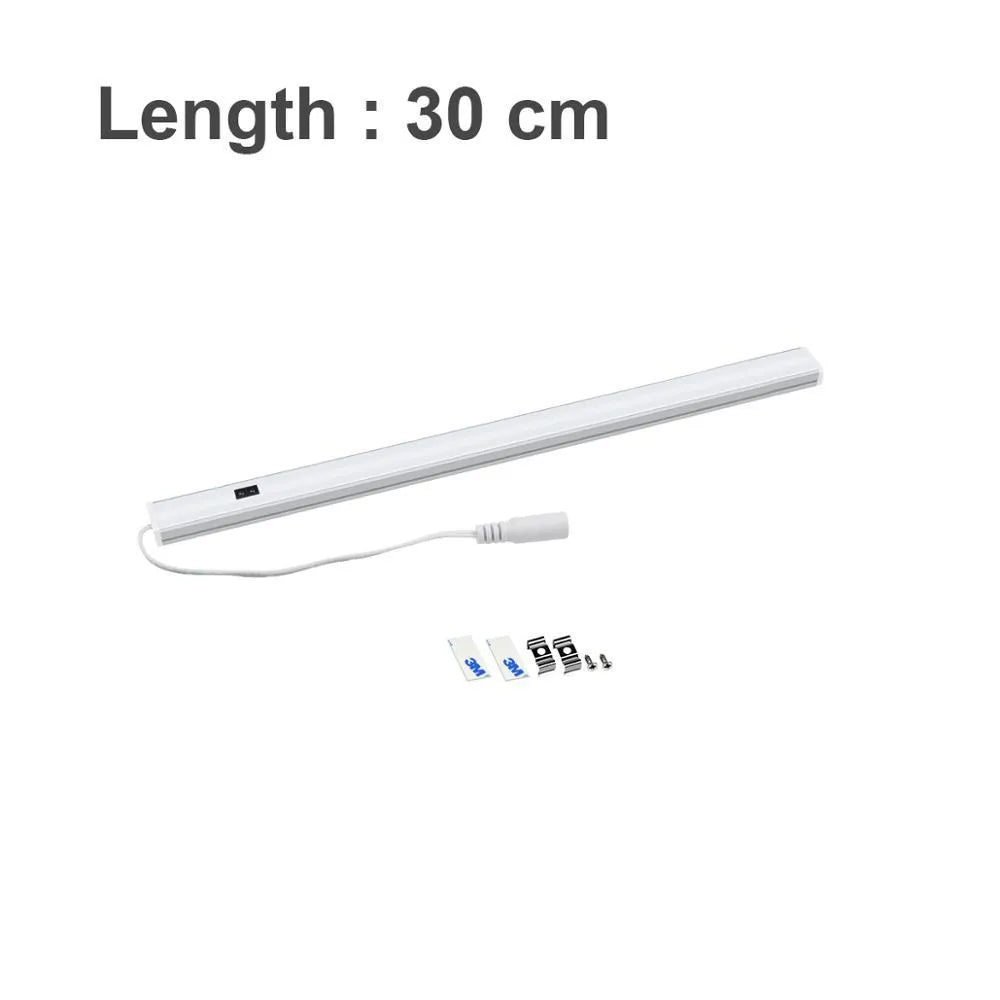 Aluminium profile LED strip bar light for cabinet and bookcase lighting in three sizes