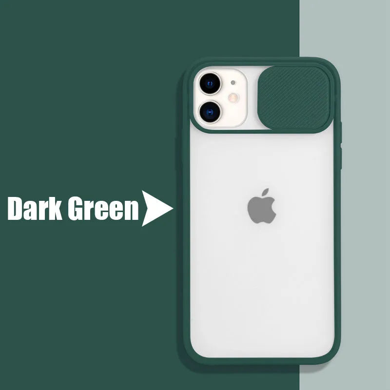 Frosted frame lens silicone phone case for Apple iPhone in multiple colour options