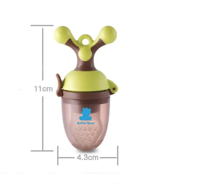 Green polypropylene baby bite trainer with textured surfaces for infant teething relief