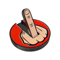 Golf hat clip with 25mm round coin vertical middle finger ballmarker and magnet, iron construction, available in multiple colours