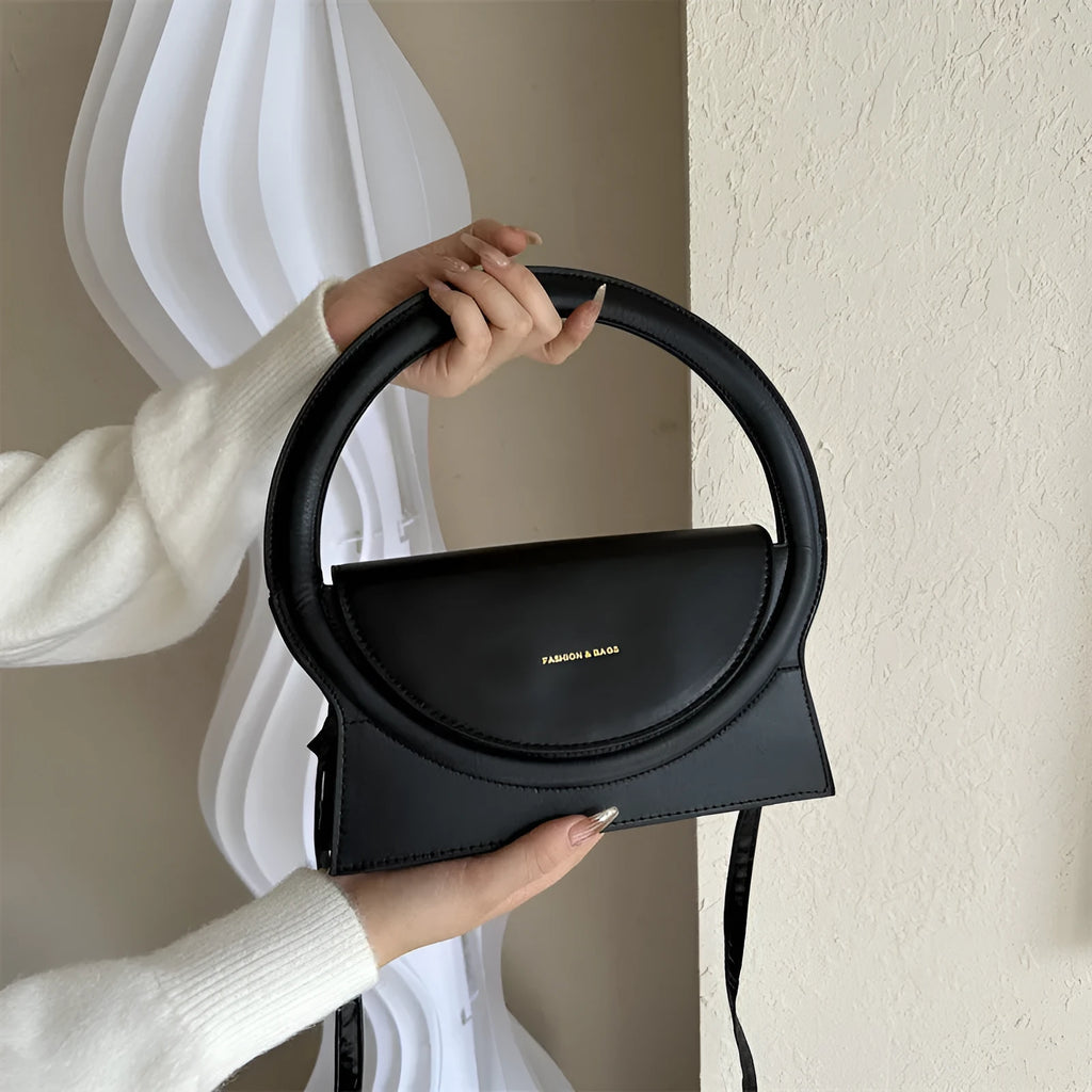 Fashion western temperament PU shoulder messenger bag in horizontal square shape with stitching, white colour