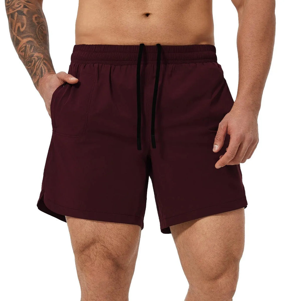 Men's nylon sports shorts in black, grey, red or blue for basketball tennis running