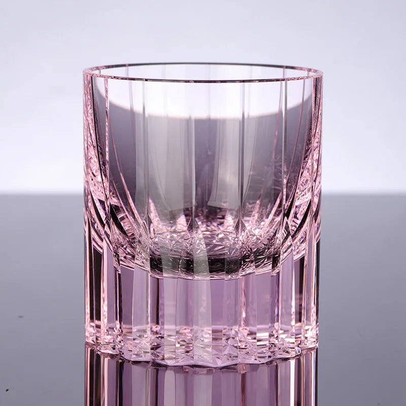 European-style transparent K9 crystal whiskey shot glass with 701-800ml capacity, simple flowering pattern