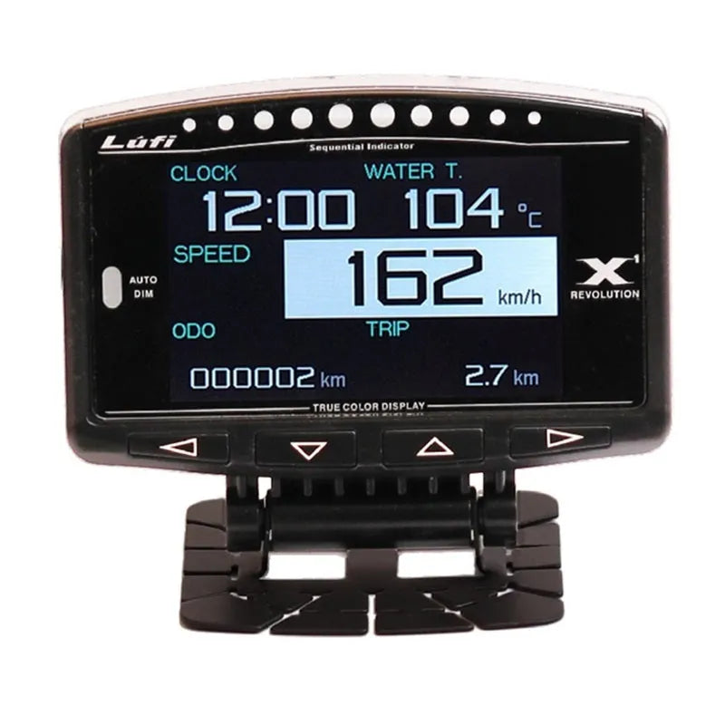 X1 automotive OBD instrument with LED display and metal housing for vehicle diagnostics