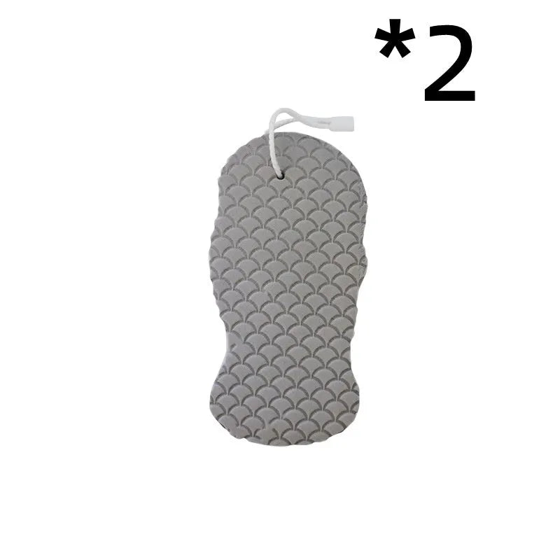 3D fish scale pattern bath sponge in white, grey, pink and light blue colours for body exfoliation
