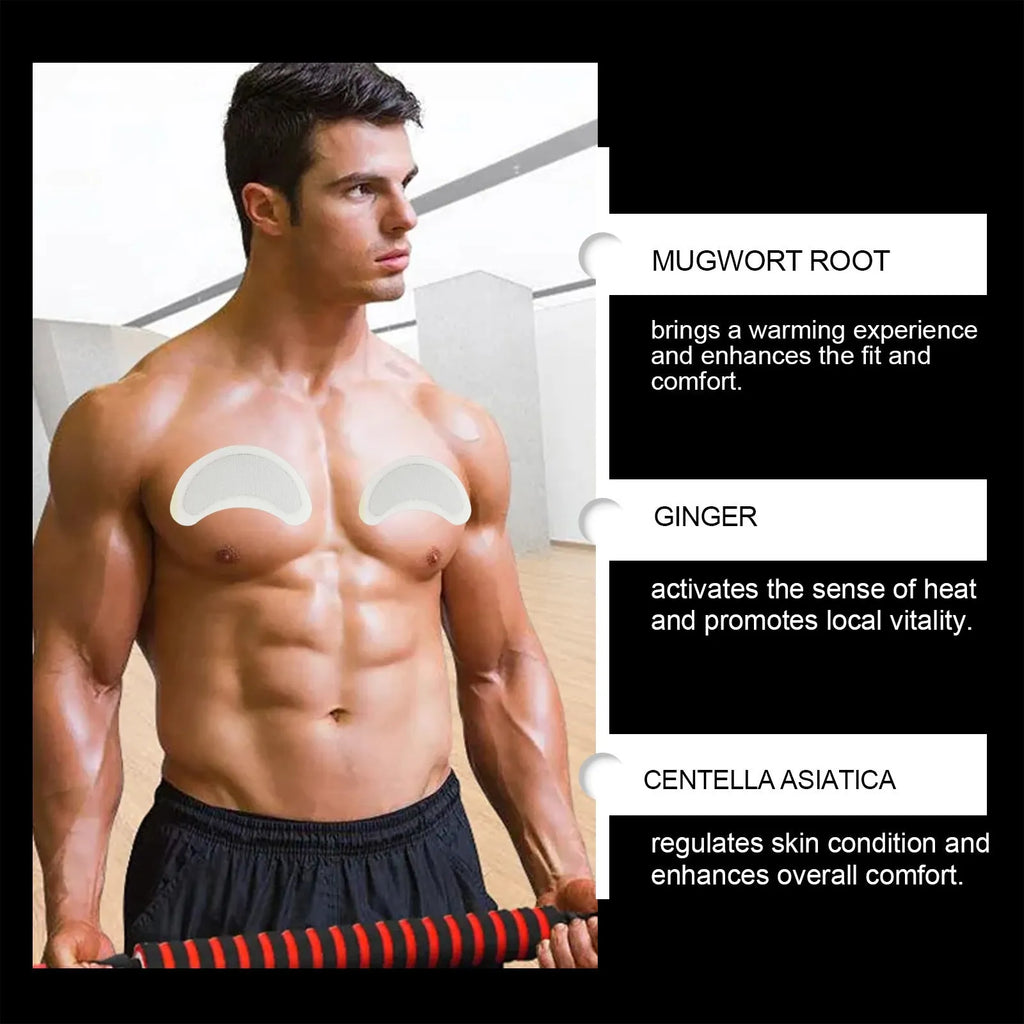 Four men's figure control chest patches with natural extracts