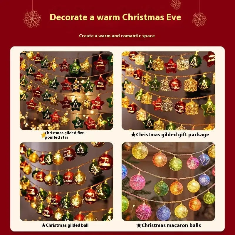 XINGX heart-shaped electroplated ball Christmas tree pendant lights in metallic colours