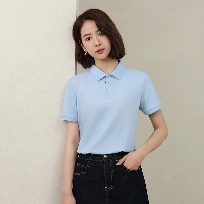 Solid colour cotton blend polo shirt for catering workwear in multiple colours and sizes.