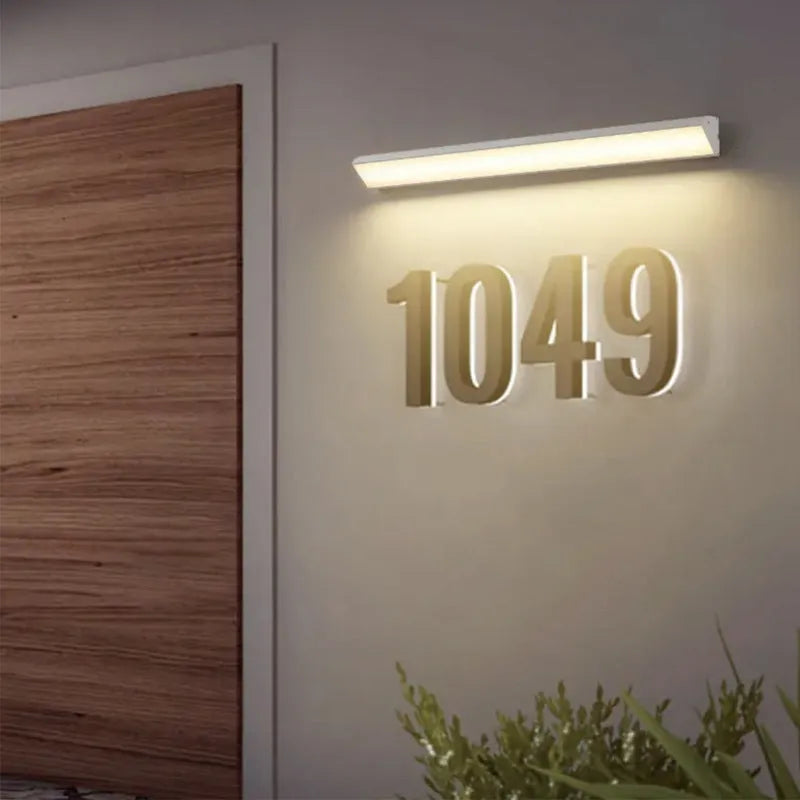 Modern LED strip wall lamp black aluminium housing PC shade 48cm length
