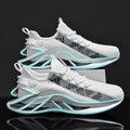 Men's casual exercise shoes with fly woven mesh upper in black, red, white, or blue