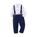 Blue boy's formal suit set with blazer and trousers for children aged 8+ in European and American style
