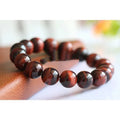 Natural wood alexandrite bracelet with round beads and lightning cat's eye effect, 6-18mm sizes, unisex