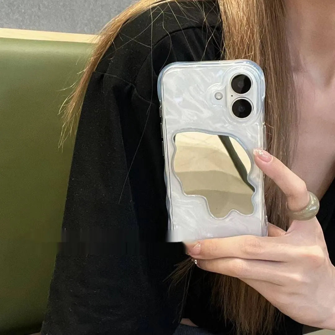 Water ripple texture iPhone case with mirror surface in five colour options