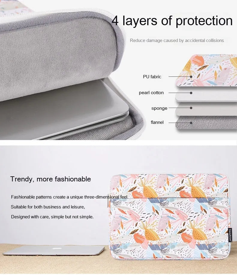 White waterproof 14 inch laptop inner bag made from PU leather material