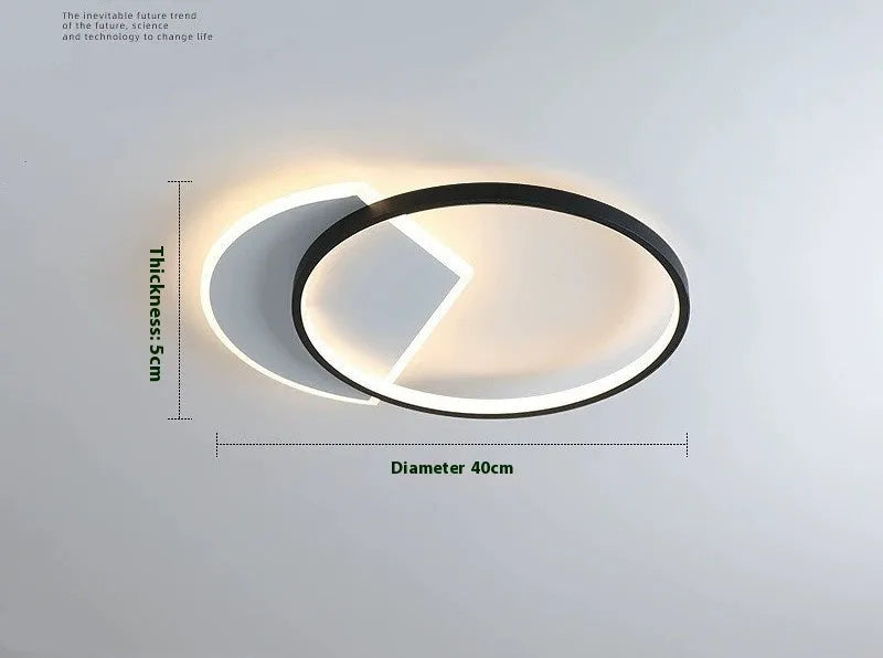 Nordic minimalist ceiling lamp in black and gold colours with 40cm and 50cm diameter options