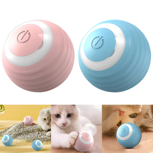 Blue automatic moving bouncing rolling ball smart cat toy for indoor cats with rechargeable design