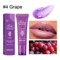 Women's lip gloss tube in one of four fruity flavours: yellow peach, berry, grapefruit, or grape.