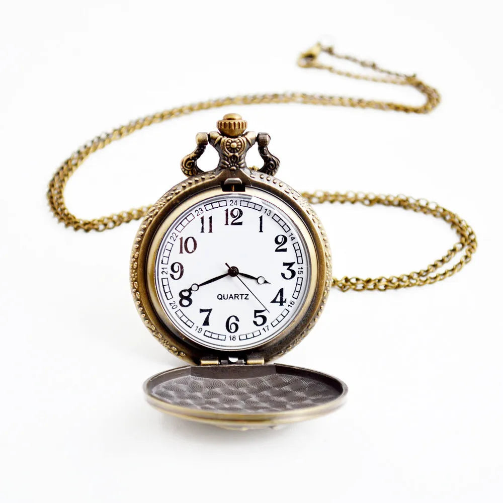 Dragon Bone Stone British pocket watch in bronze colour, 13mm thickness, casual clothing accessory