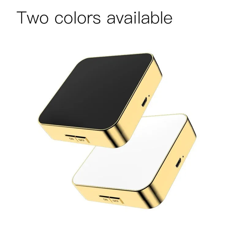 LED makeup mirror with magnification showing adjustable lighting controls and dual mirror surfaces