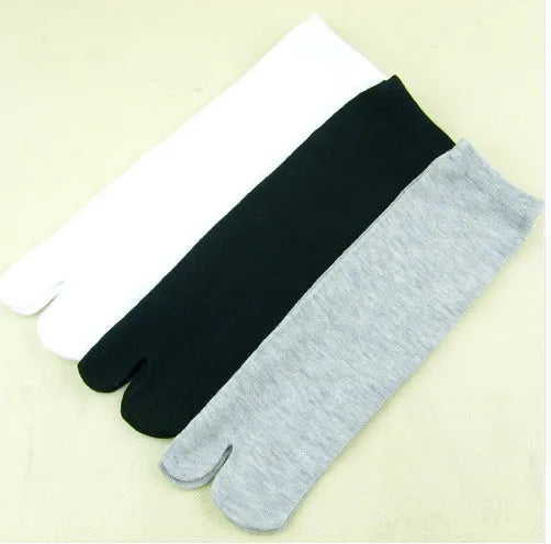 Japanese cotton two toe socks in black, grey, white and set pack for men and women