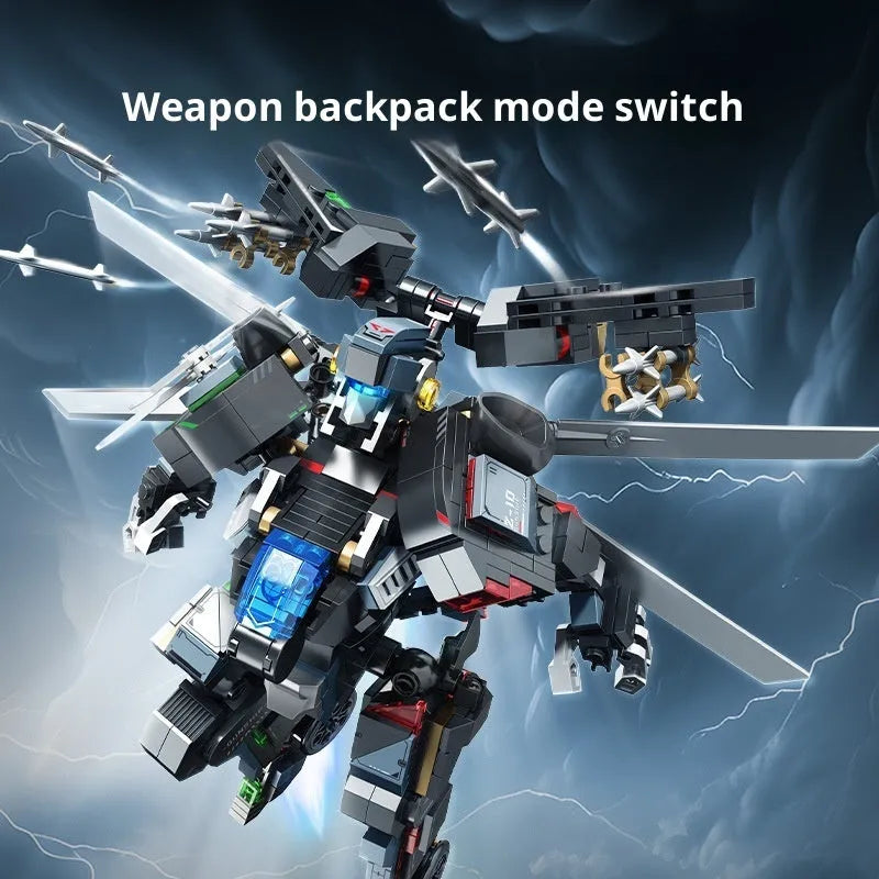 Wu Zhishi Lei Yin God of War plastic building blocks in colour box, small particle assembly model for teenagers