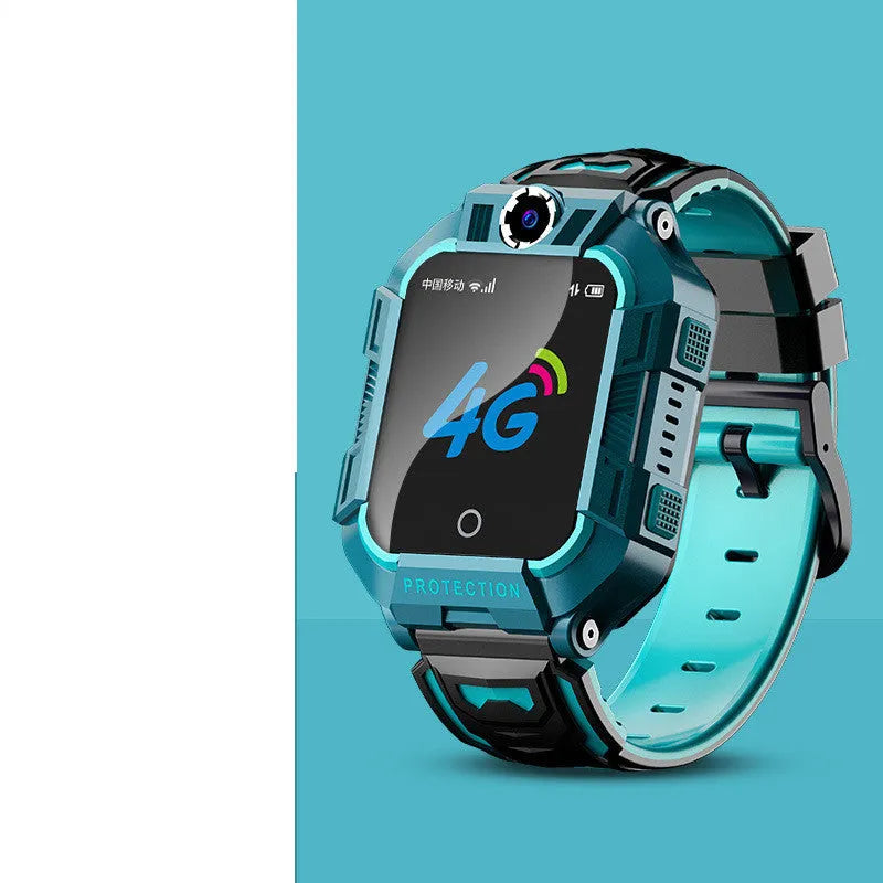 A63 children's smartwatch with 1.44-inch screen and silicone wristband in green or purple colours