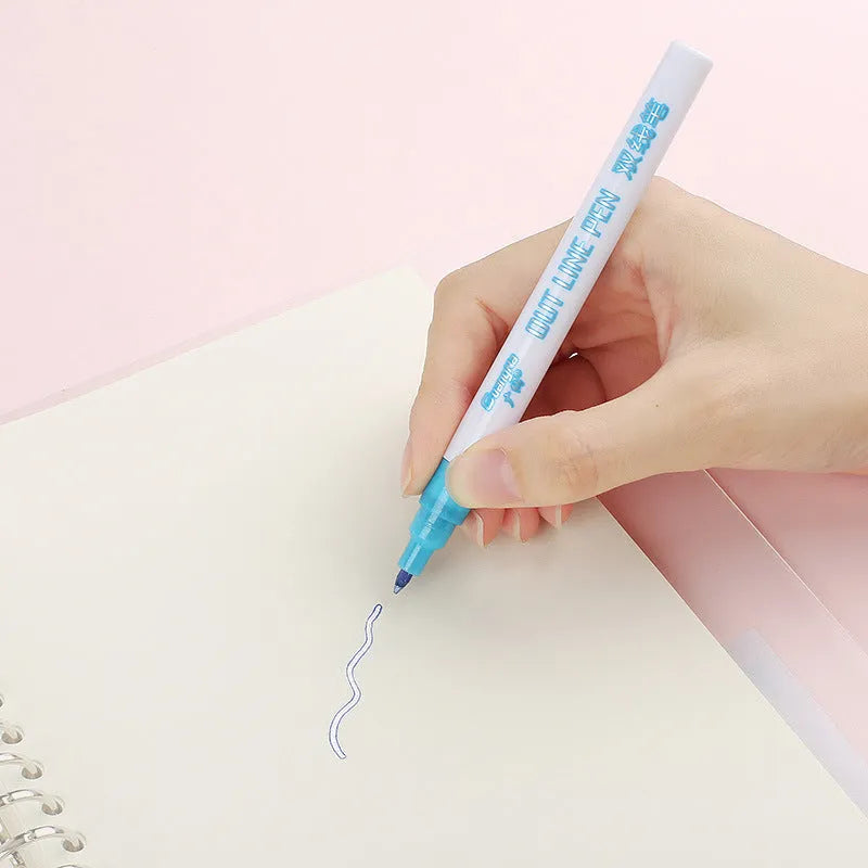 Set of eight fluorescent markers with bright colours and 2mm plastic tips for highlighting and note-taking