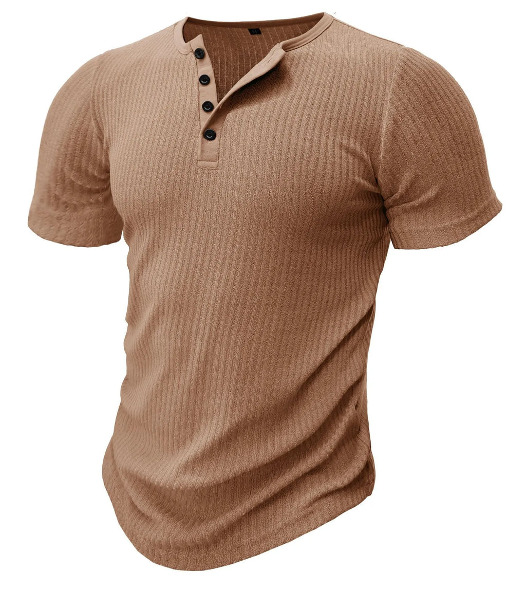 Slim-fit sports t-shirt for men in polyester available in five colours including army green and navy blue
