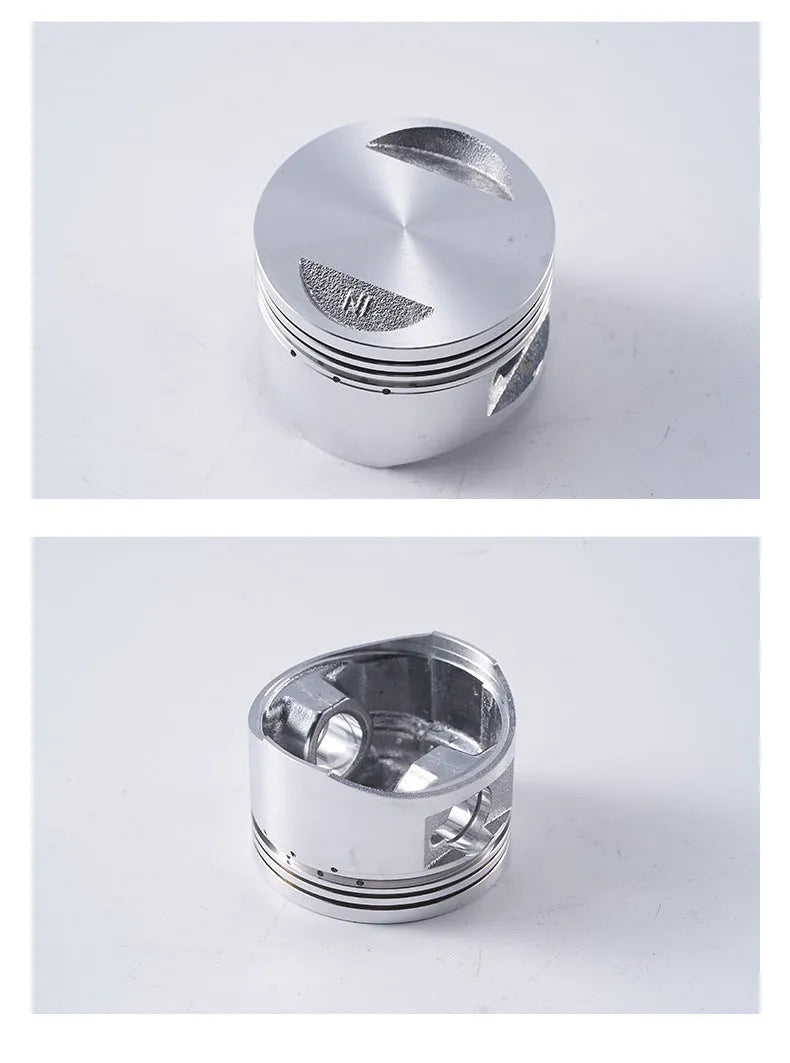 Motorcycle engine piston kit with ring and pin for 57.4mm cylinder diameter