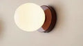 Nordic modern simple glass ball wall lamp with iron frame, available in five base colours