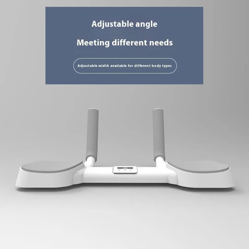 White multi-functional flat support trainer made of alloy aluminium and ABS plastic for home fitness.