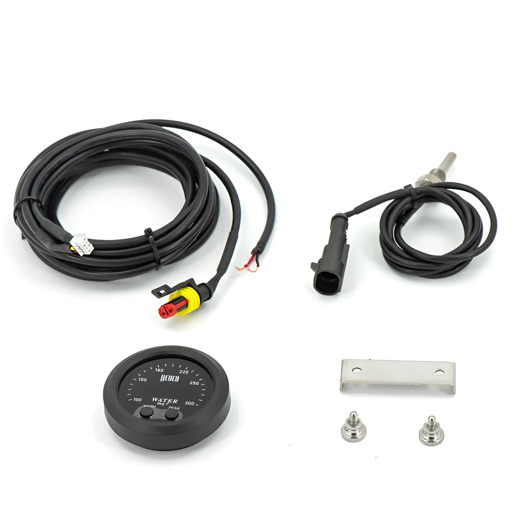 52mm ultra-thin circular red LED display measuring instrument with black plastic housing for car dashboard