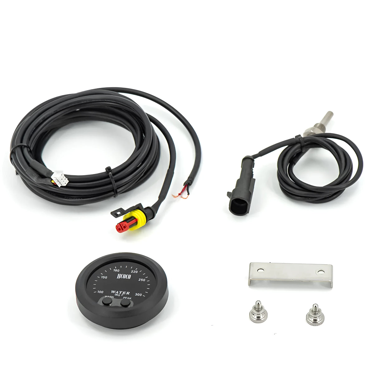 52mm ultra-thin circular red LED display measuring instrument with black plastic housing for car dashboard